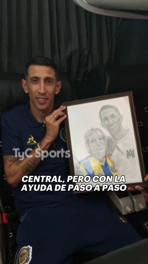 Es hincha de Belgrano, le hizo un cuadro a Di María y el campeón del mundo lo recibió en la cancha de Instituto con la ayuda de Paso a Paso. 🎙️ Martín