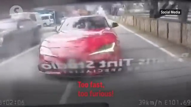 A viral dashcam video captured a red Toyota Supra speeding near Taman Sri Gombak, Batu Caves, before losing control and plunging into a large drain around 4 p.m. on Sunday (Nov 2). The incident sparked online criticism, with netizens calling it a reminder to drive responsibly.