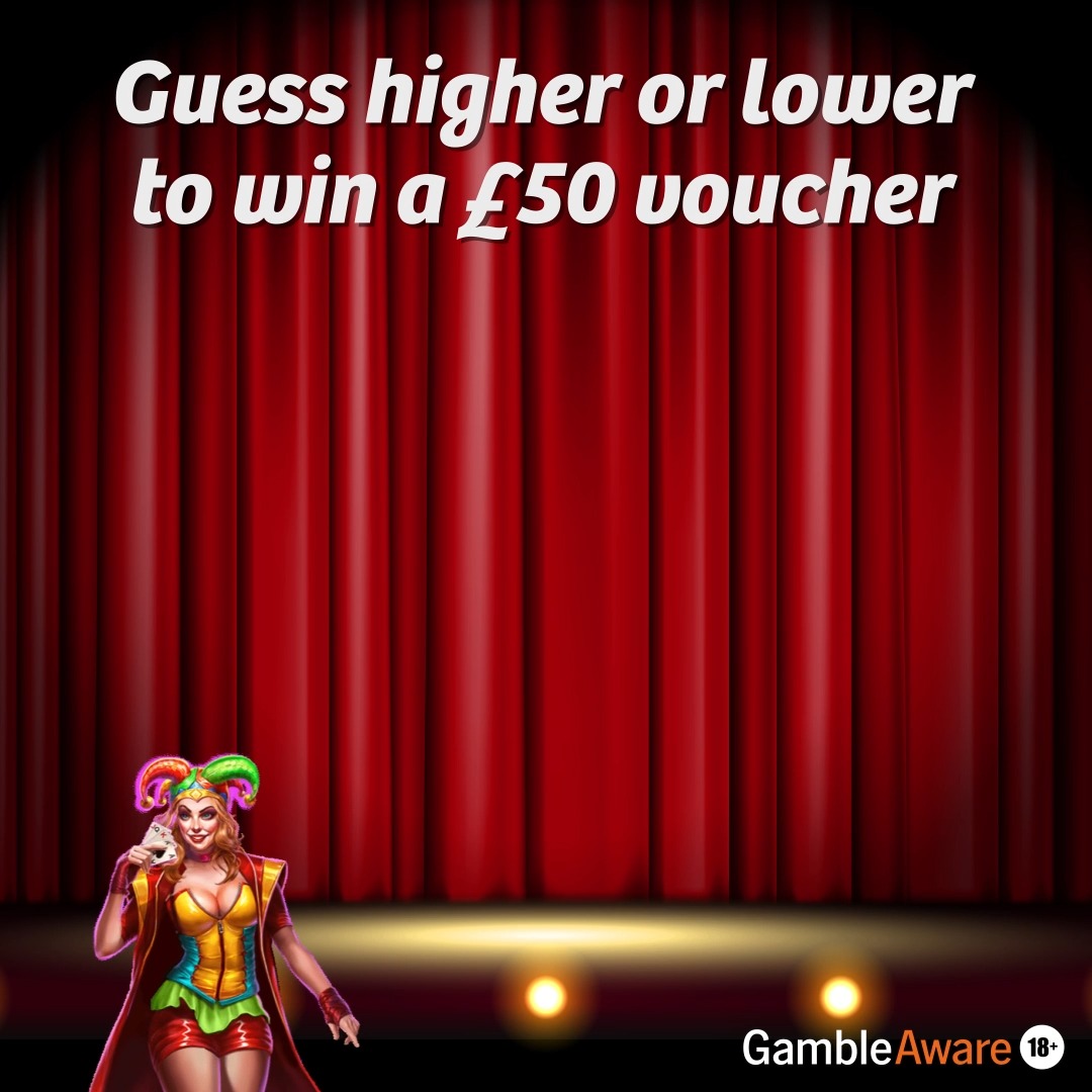 👀 Higher or lower? That’s the million-dollar (well, Amazon voucher!) question.⁣ ⁣ Guess whether the mystery card is higher or lower for the chance to 𝐰𝐢𝐧 𝐚 £𝟓𝟎 𝐀𝐦𝐚𝐳𝐨𝐧 𝐯𝐨𝐮𝐜𝐡𝐞𝐫! ⁣ ___________⁣ ⁣ ⁣ ⁣ Three randomly selected winners will be announced on 10th November to win a £50 Amazon voucher each. ⁣ Winners must message us to redeem. Vouchers are not exchangeable for cash.