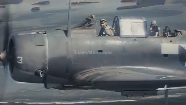 Some cool colored and upscaled footage from Barakoma Airfield in the Solomon Islands on or about January 22nd, 1944 of an SBD Dauntless taking off and inflight showing off their camera. Colors are a bit washed out but still beautiful shots.🫡