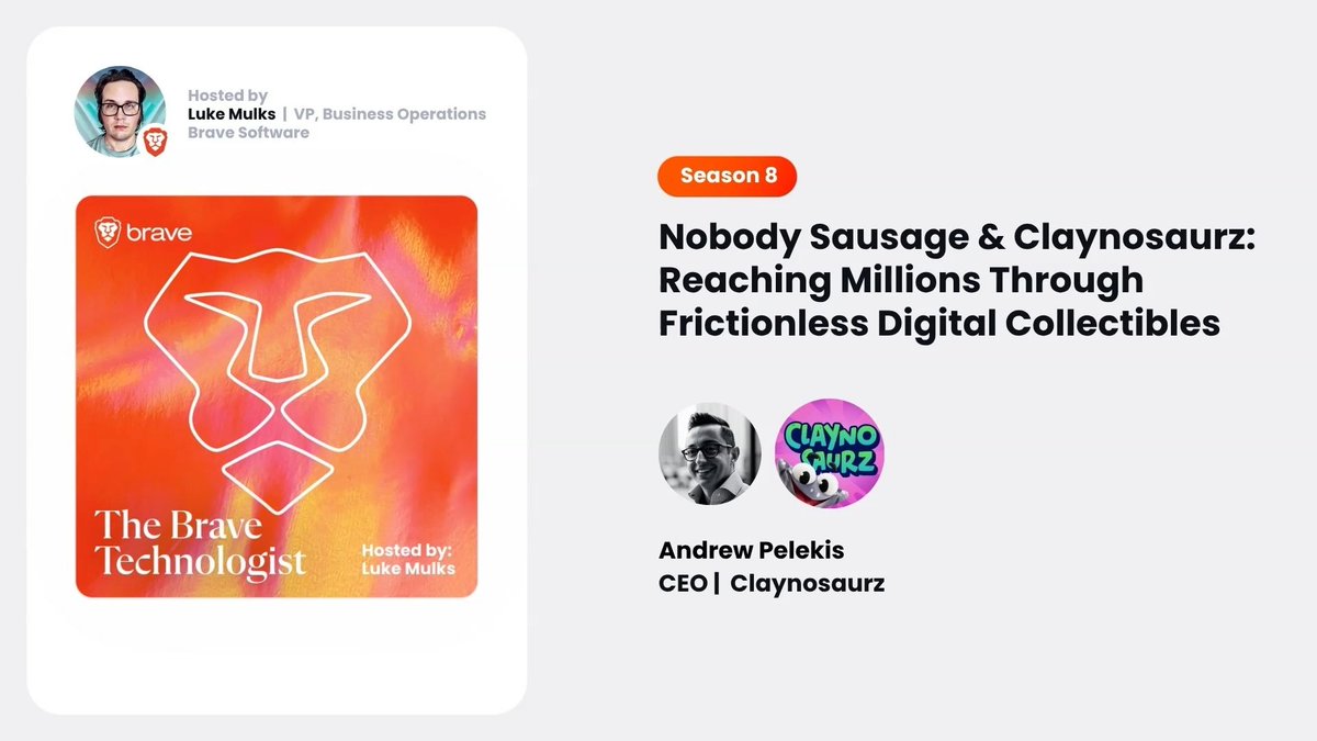 How is Claynosaurz making digital ownership fun, accessible, and frictionless? CEO Andrew explains the process on the #TheBraveTechnologist. Check out the full episode, hosted by @LukeMulks, here: