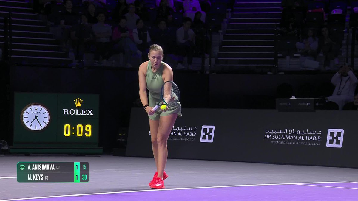 Amanda Anisimova destroying the ball against Madison Keys in Riyadh. Bringing the thunder. ⚡️