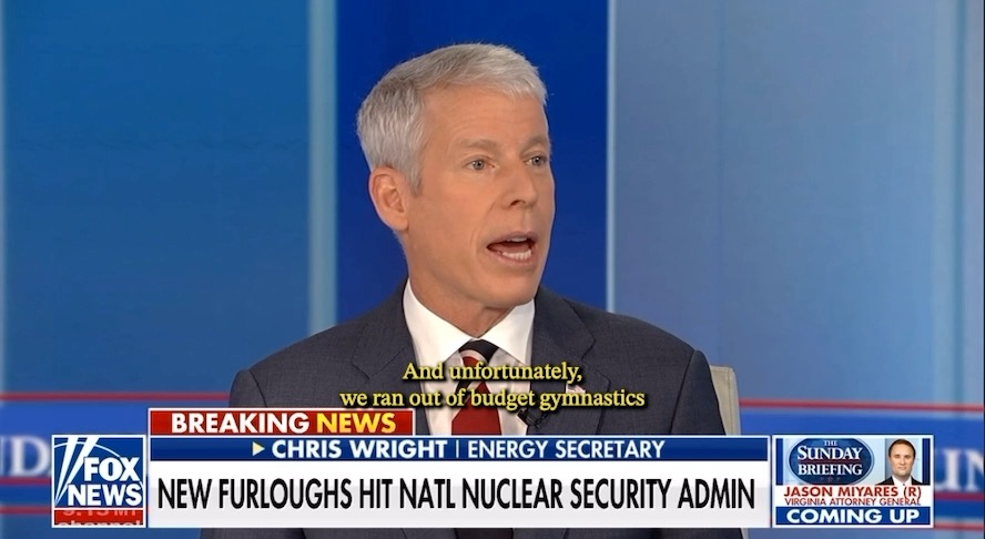 We are over 30 days into the Schumer Shutdown and the impacts continue to worsen. On Friday, we were forced to start furloughing contractor workers critical to modernizing our nuclear stockpile.