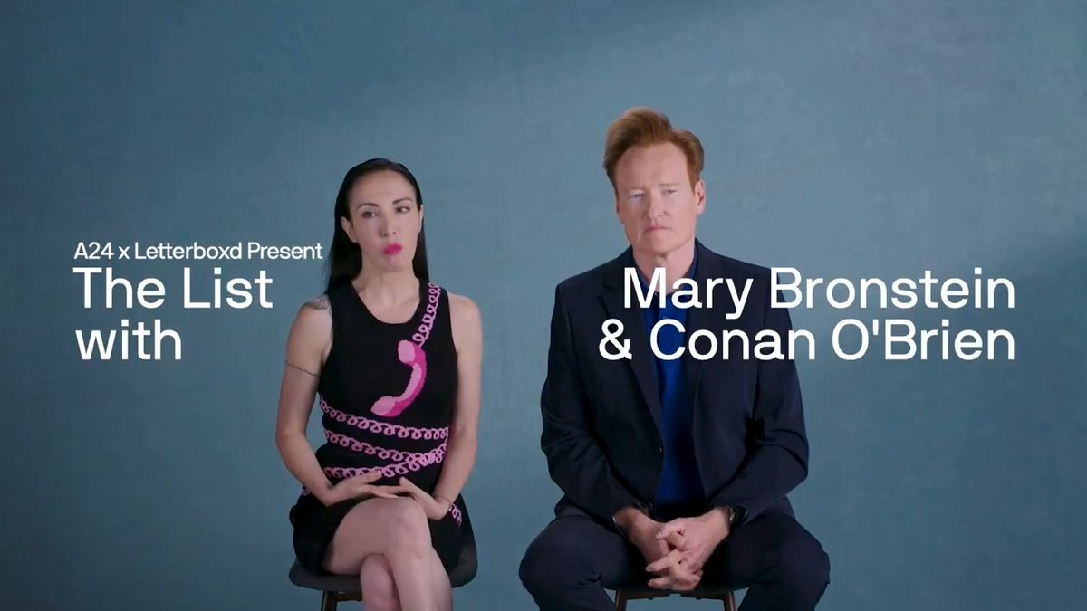 A24 x Letterboxd present the second installment of The List with Mary Bronstein &amp; Conan O'Brien. Full video on the A24 YouTube.