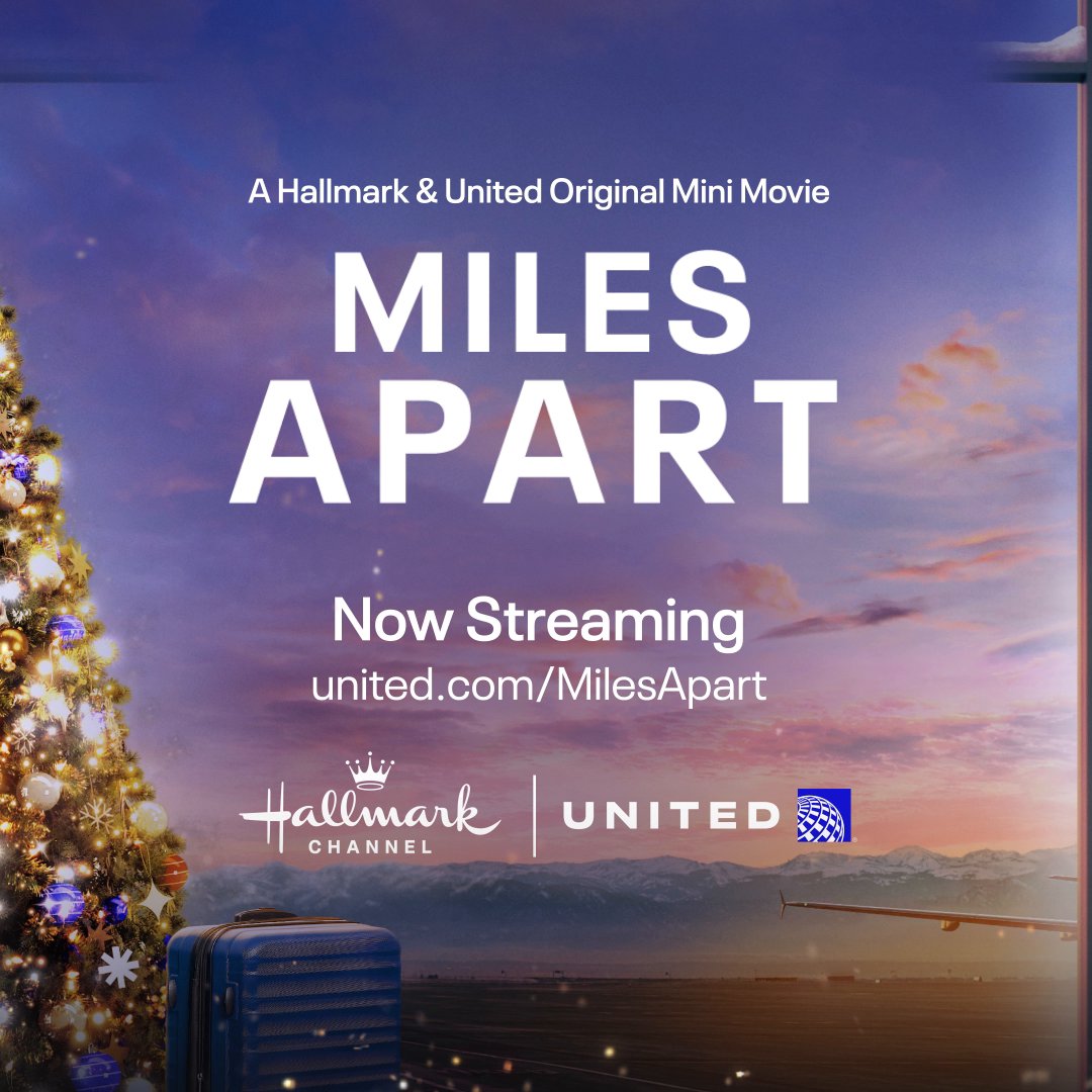 When love is in plane sight, will miles get in the way? Miles Apart, an original Hallmark Channel and United holiday mini movie, is now streaming: