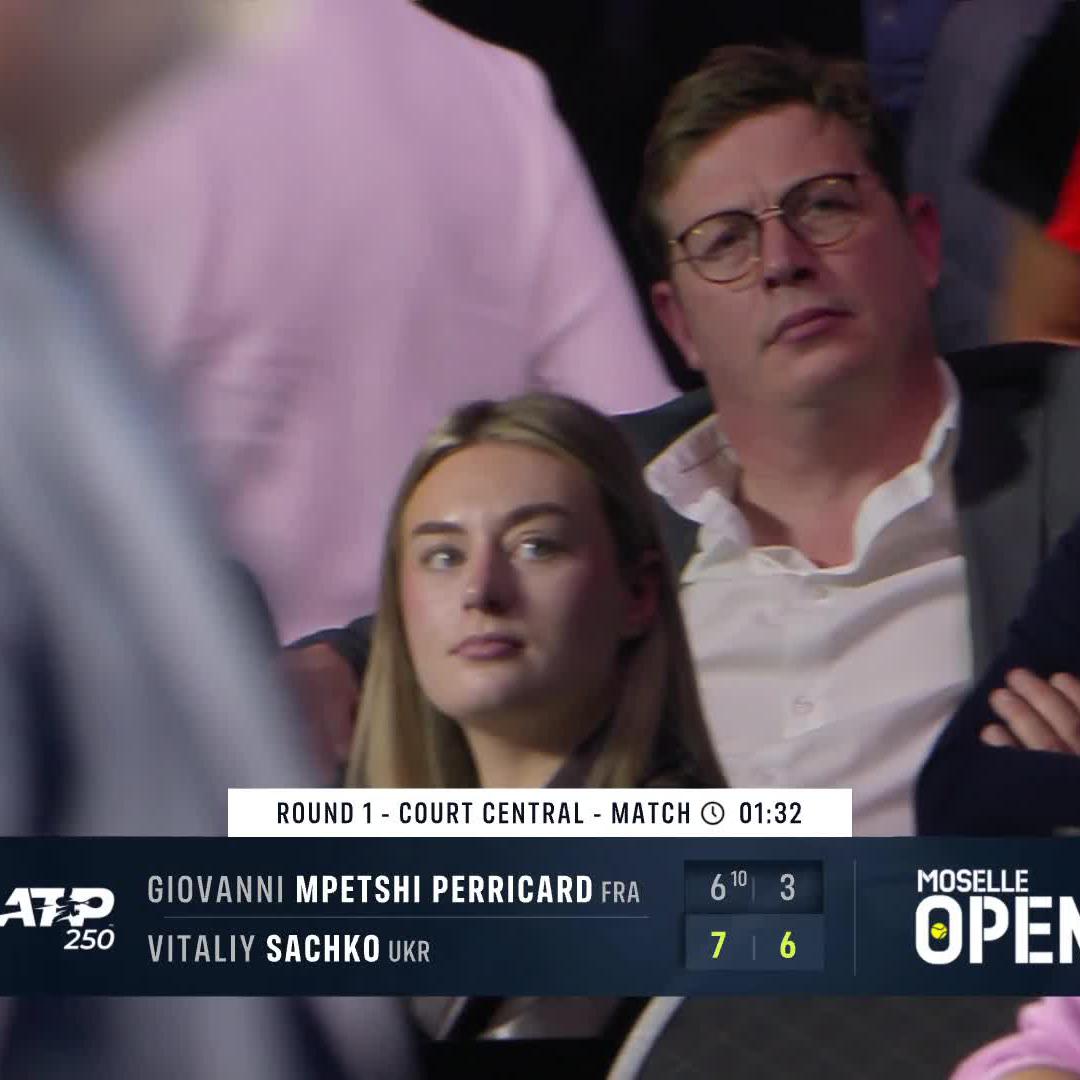 First Ukrainian to win an ATP Tour match since 2021! 🇺🇦 Vitaliy Sachko collects his first tour-level win outside of the Davis Cup by defeating Giovanni Mpetshi Perricard 7-6(10) 6-3! Moselle Open