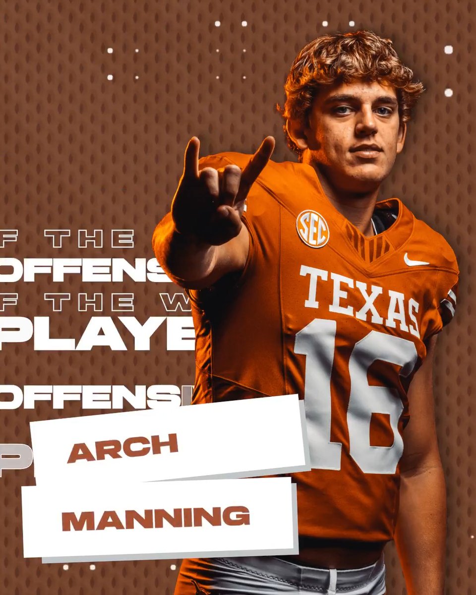 🏈 SEC Offensive Player of the Week: WK 10 🤘 Arch Manning Texas Football x #SECFB