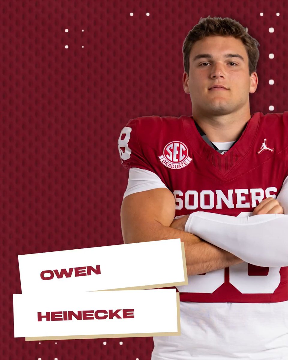 🏈 SEC Defensive Player of the Week: WK 10 ☝️ Owen Heinecke Oklahoma Football x #SECFB