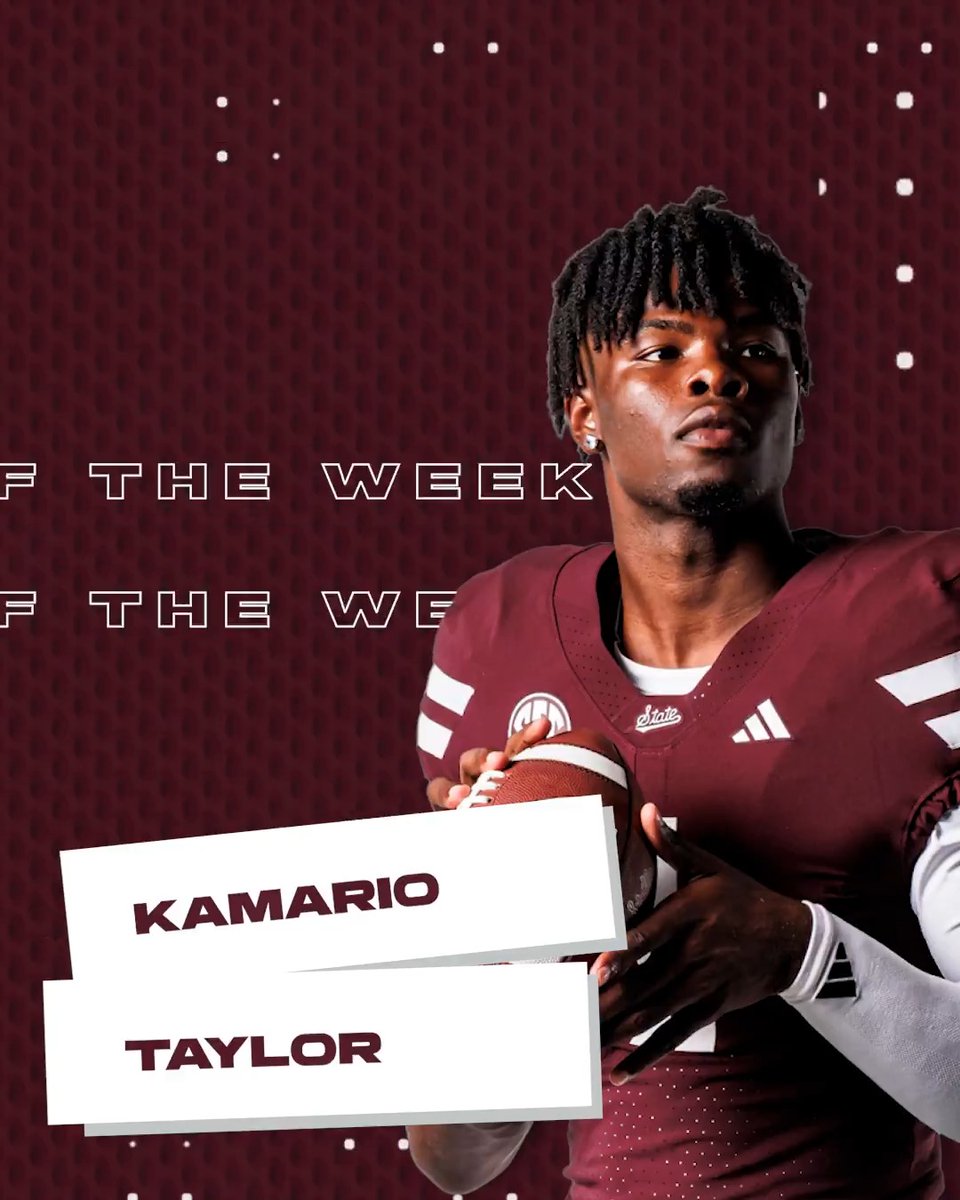 🏈 SEC Co-Freshman of the Week: WK 10 🐶 Kamario Taylor Mississippi State Football x #SECFB