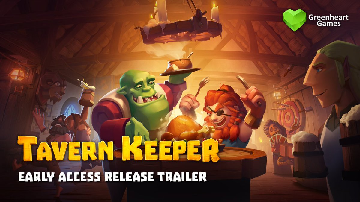 Finally, our love letter to management sim games is here 💚 Run your dream cosy tavern. Decorate every corner. Experience a witty RPG full of choices. Manage all the details... and the chaos. Tavern Keeper is OUT NOW on Steam Early Access! 🍻