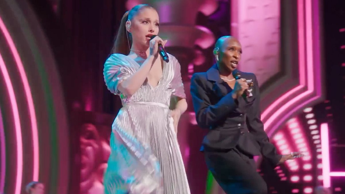 First look at Cynthia Erivo and Ariana Grande performing 'What Is This Feeling?' at #Wicked: One Wonderful Night.