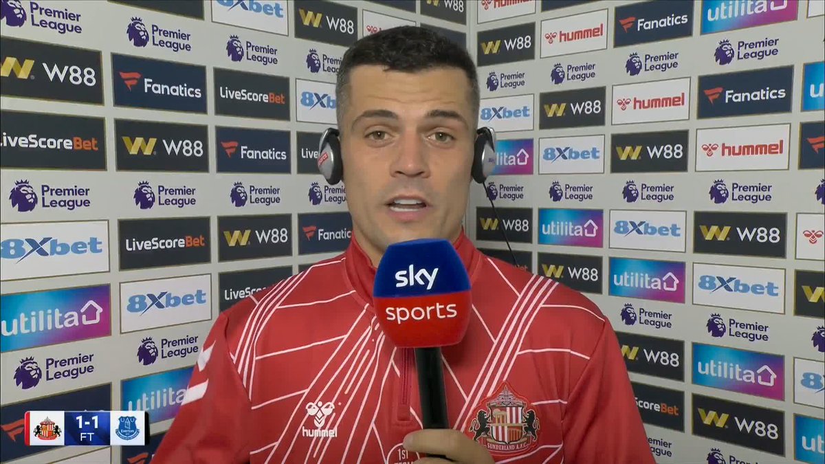 "We lost the three points today in the first 20-25 minutes" Granit Xhaka says Sunderland were 'sloppy with the ball' and 'punished' in the first half against Everton 🎙️