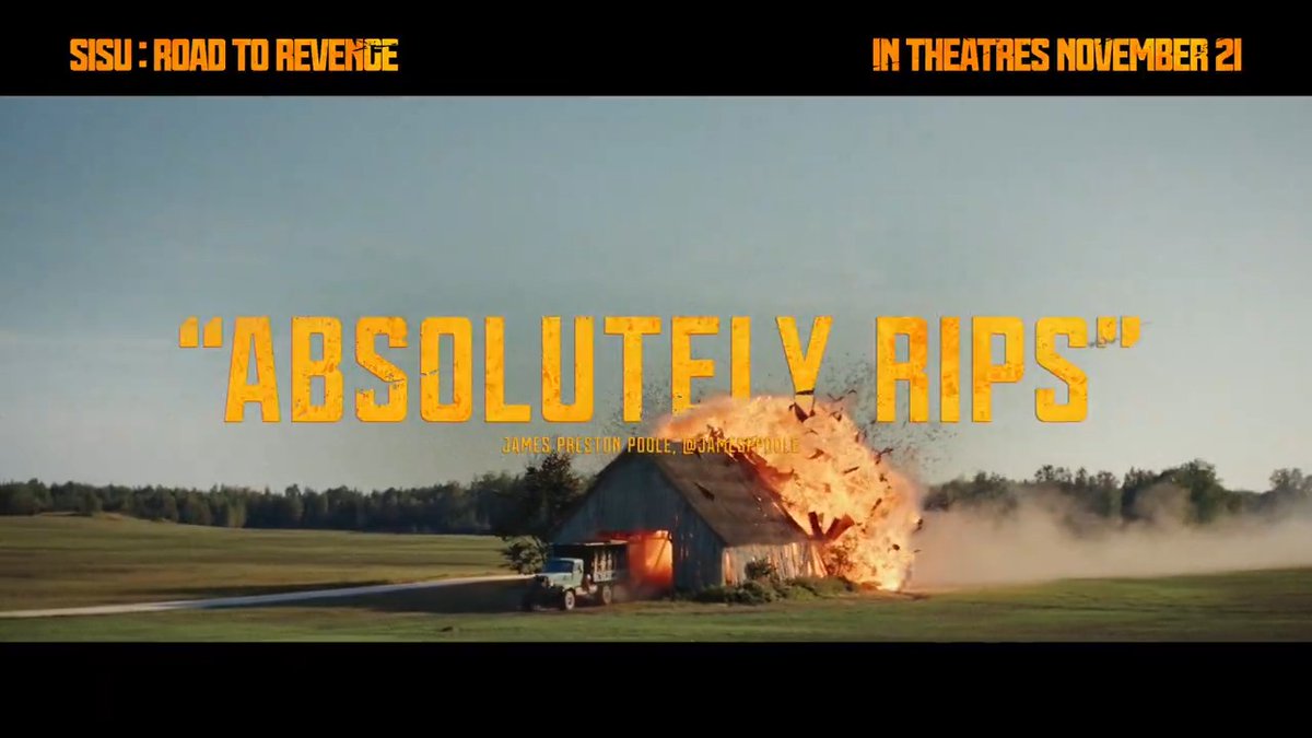SISU: Road to Revenge ABSOLUTELY RIPS! Don’t miss it exclusively in theatres November 21. Get tickets now!