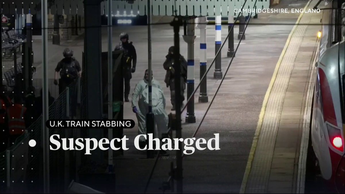 A 32-year-old man has been charged with attempted murder after a mass stabbing aboard a train from northern England to London’s King’s Cross Station.