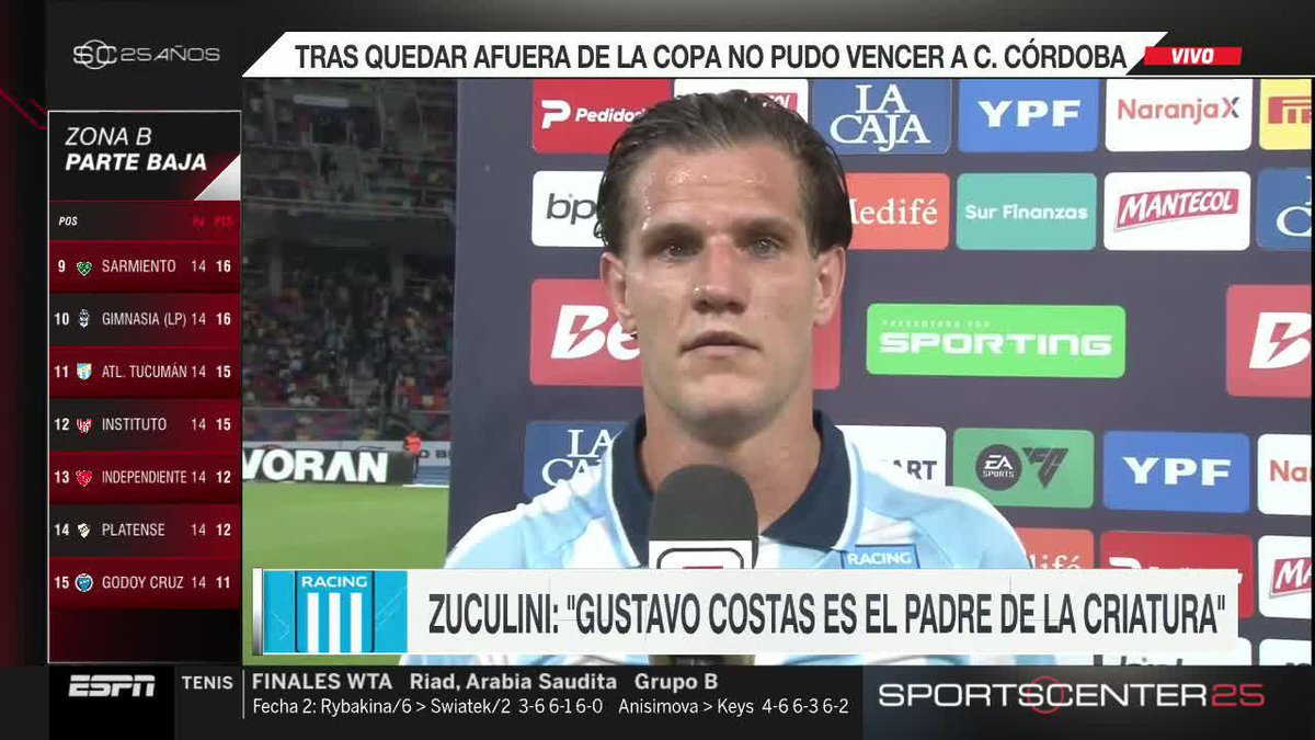 "GUSTAVO ES EL PADRE DE LA CRIATURA" 🤝 Bruno Zuculini habló sobre COSTAS, luego de que Milito le ofrezca la renovación al DT de La Academia 📺 #DisneyPlus Plan Premium | #SportsCenter