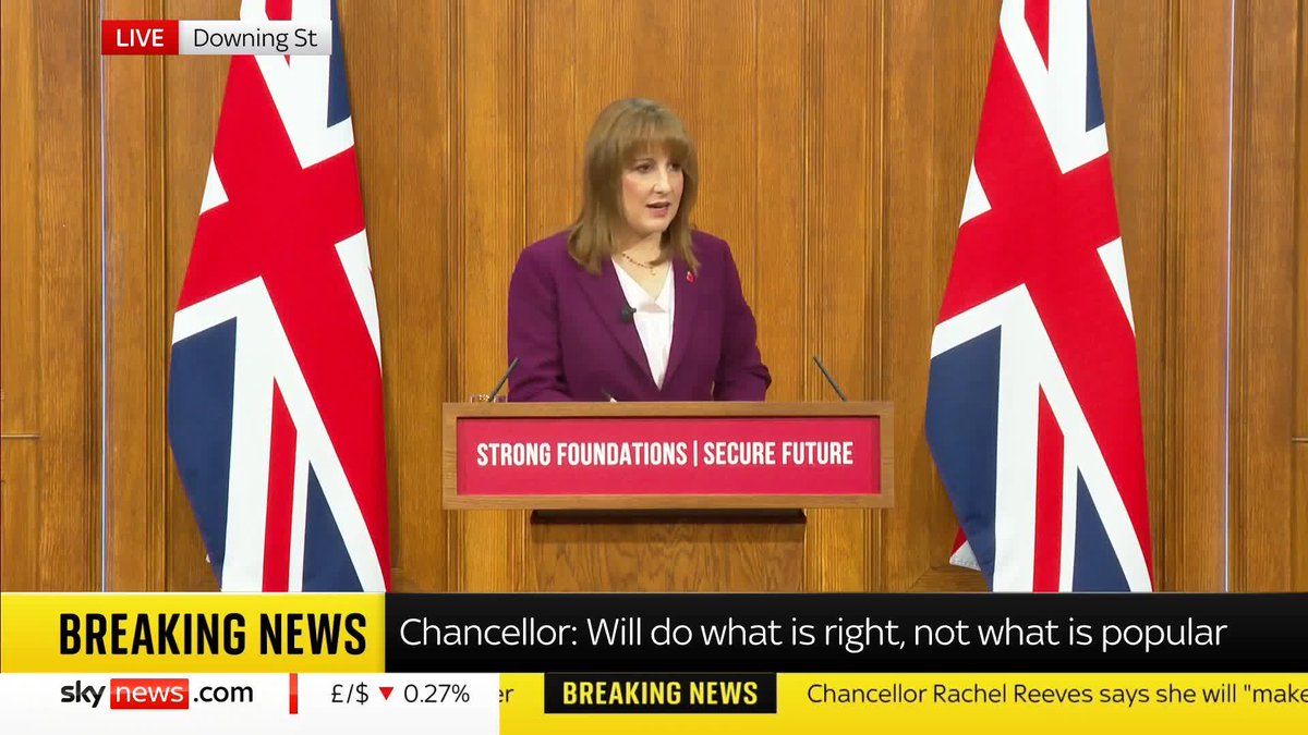 'If you can't keep to your promises of not increasing taxes, aren't you making a mockery of the people who voted for you in the general election?' - Beth Rigby The chancellor avoids Beth's questions and says it will be revealed on 26 November, during the Budget.