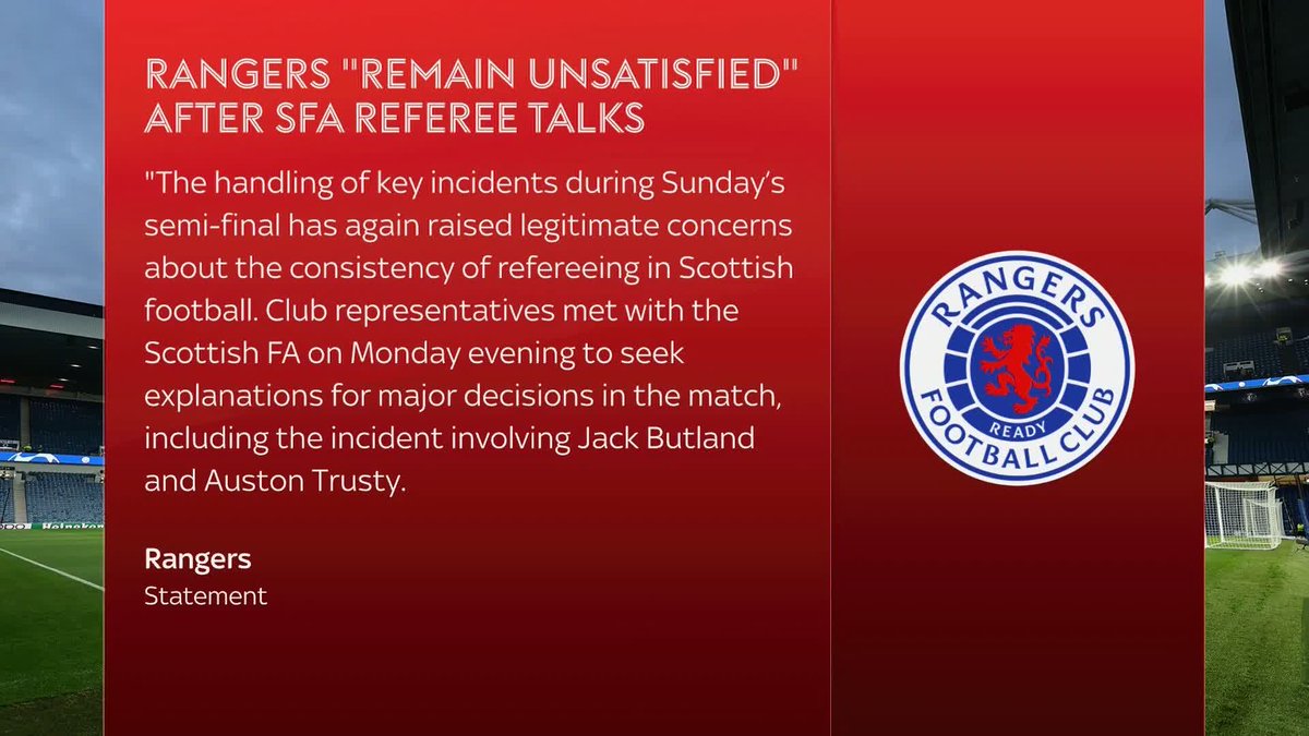 Rangers say they have concerns about the consistency of refereeing in Scottish football following talks with the Scottish FA.