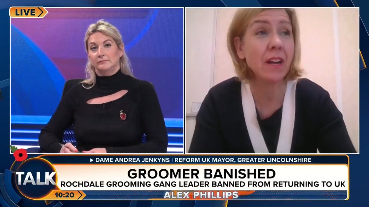 🚨"As a mother, anybody who rapes a child doesn't deserve to live." Reform UK Mayor Dame Andrea Jenkyns reacts to the news that Rochdale rape gang leader Adil Khan faces a lifetime ban from Britain. Alex Phillips | Dame Andrea Jenkyns DBE 🇬🇧