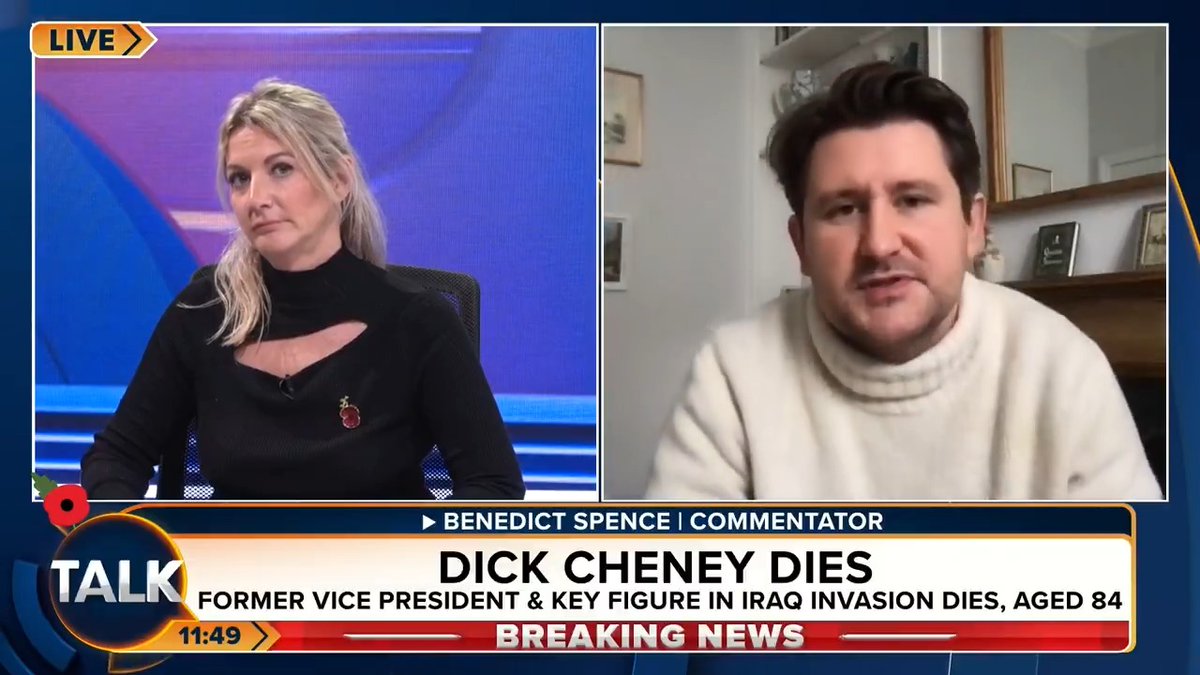 🚨"Influential, consequential and not always right." Benedict Spence reacts to the news that former US vice president Dick Cheney has died at the age of 84. Alex Phillips