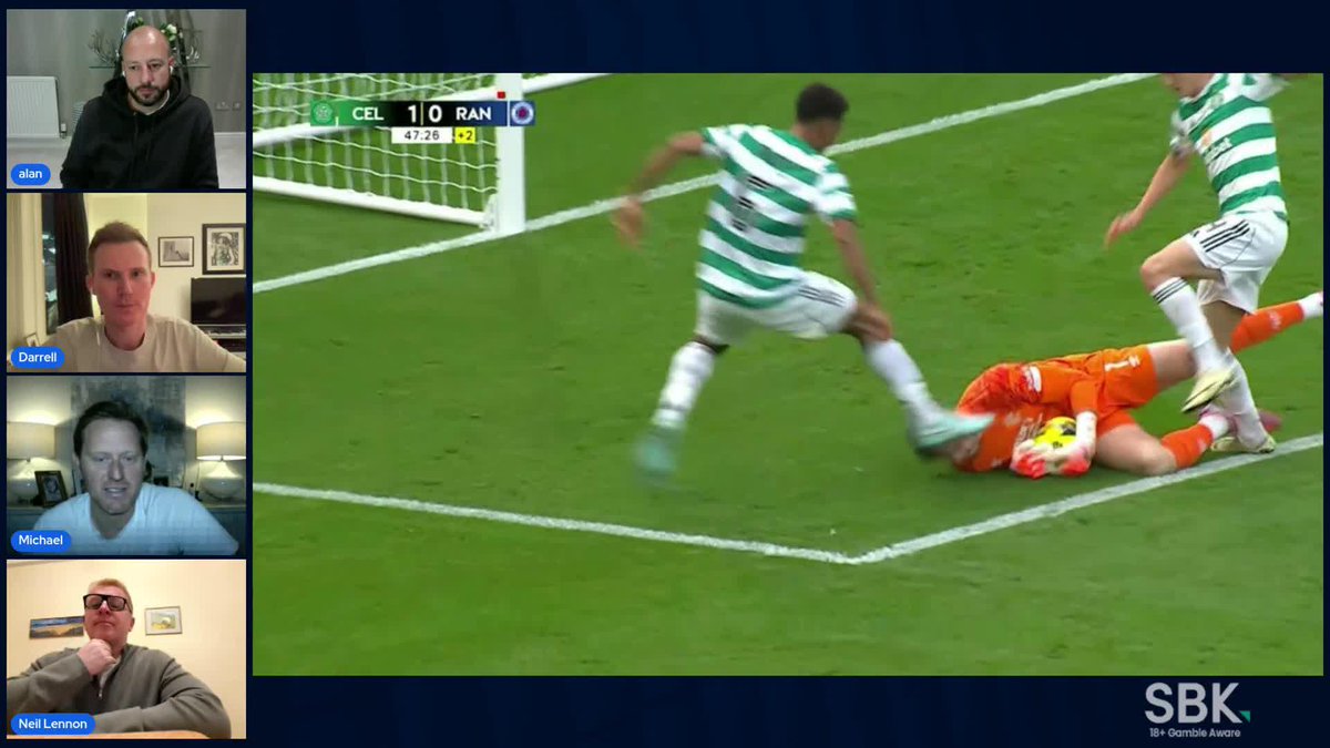 "He's endangering an opponent" 👀 "No, he's not!" ❌ Darrell Currie, Alan Hutton and Neil Lennon believe Auston Trusty should have been sent off on Sunday, but Michael Stewart disagrees 🗣️ Presented by SBK | 18+ | Please Gamble Responsibly