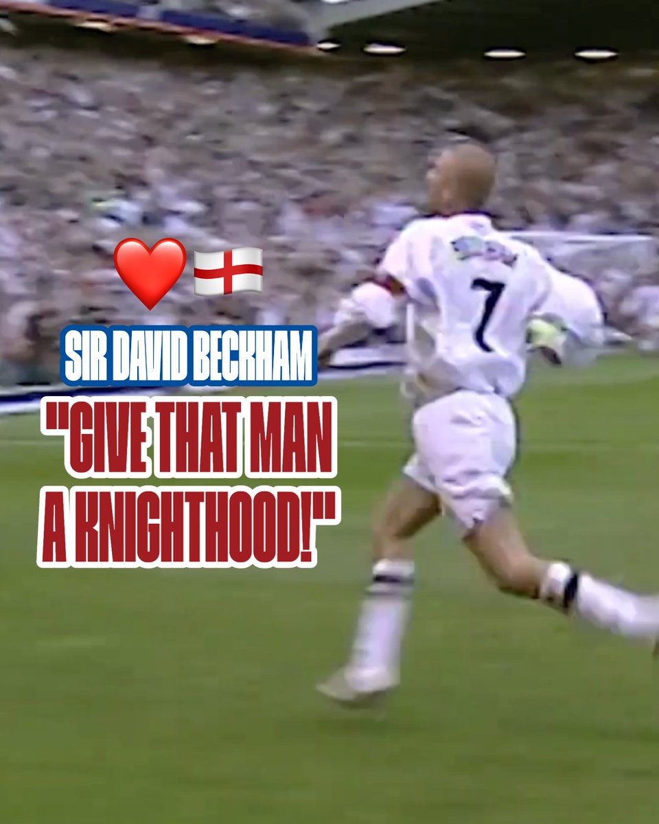 "Give that man a Knighthood!" 🗣️ Just over 24 years on from this iconic moment, Sir David Beckham receives it 👏