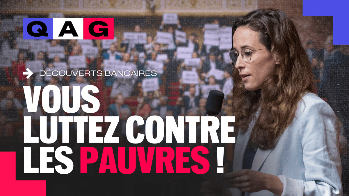 🔴🗣️ « Le Président Macron vient de décider d’interdire les découverts bancaires. Vous condamnez donc la majorité des Français aux privations ou aux agios. Répondez clairement aux millions de gens qui ont peur aujourd’hui : allez-vous renoncer à interdire les découverts bancaires ? » - Clémence Guetté