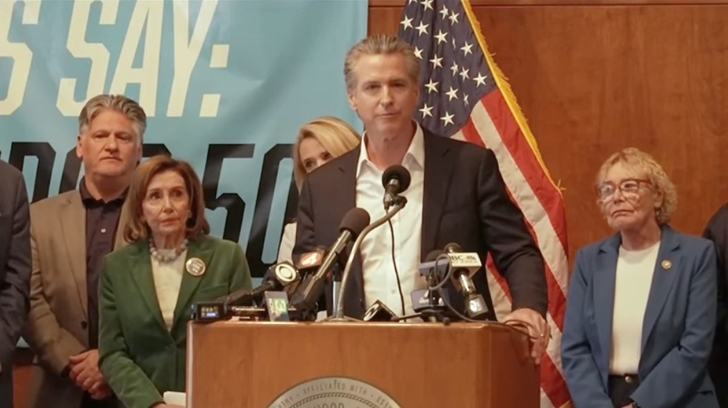 Gov. Newsom: People are on edge. Folks are scared to death because they might be disappeared on the basis of what they look like or the language they speak. The military is on American soil, not overseas. This is what Proposition 50 represents, for those that are concerned about not only themselves but each other, our community, the city, our state, our nation