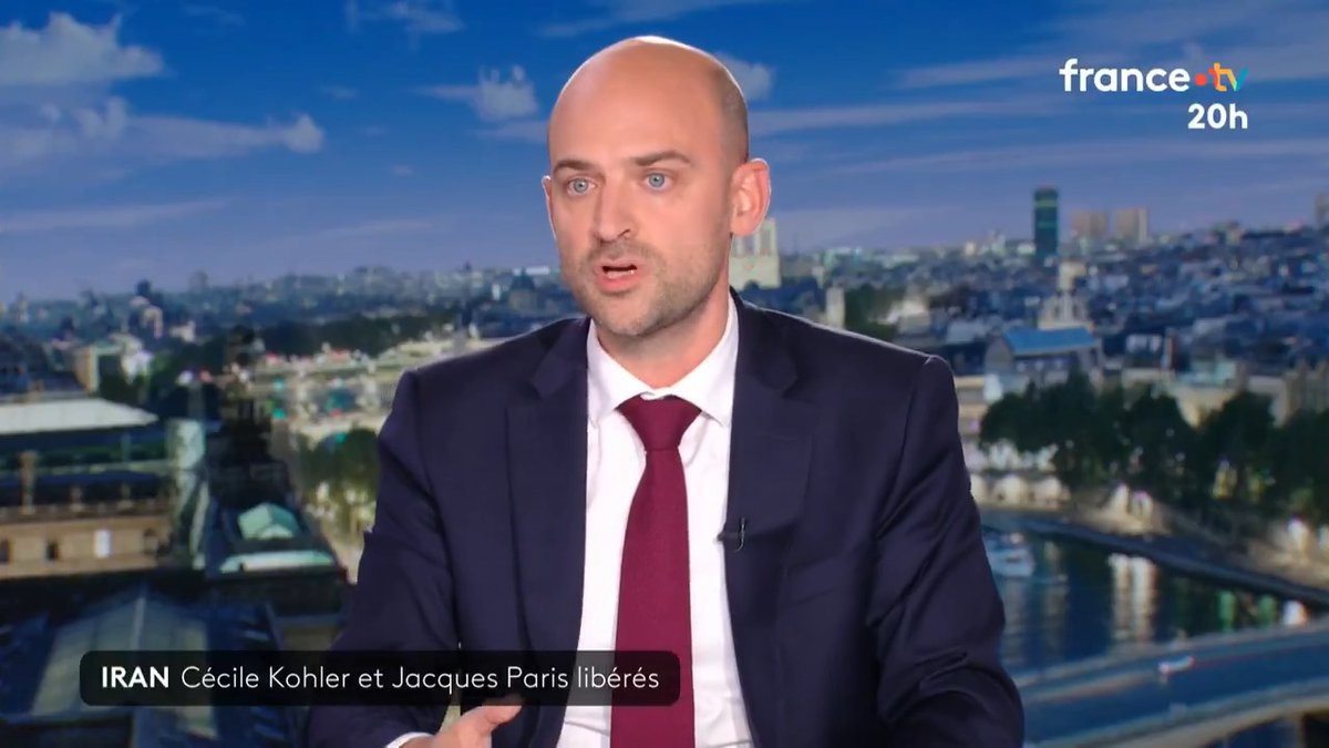 🔴🗣 Libération de Cécile Kohler et Jacques Paris, un apaisement des relations franco-iraniennes ? "J'ai appelé mon homologue en Iran pour saluer le geste qui a été fait" déclare Jean-Noël Barrot. #JT20h