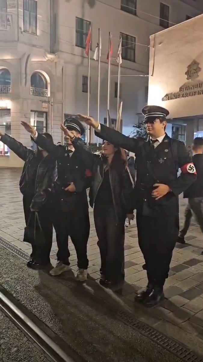 Multiple young people spotted in Nazi uniforms in Turkey today. Passersby don't seem to care. Some even want to take photos with them. It really has gotten that bad.