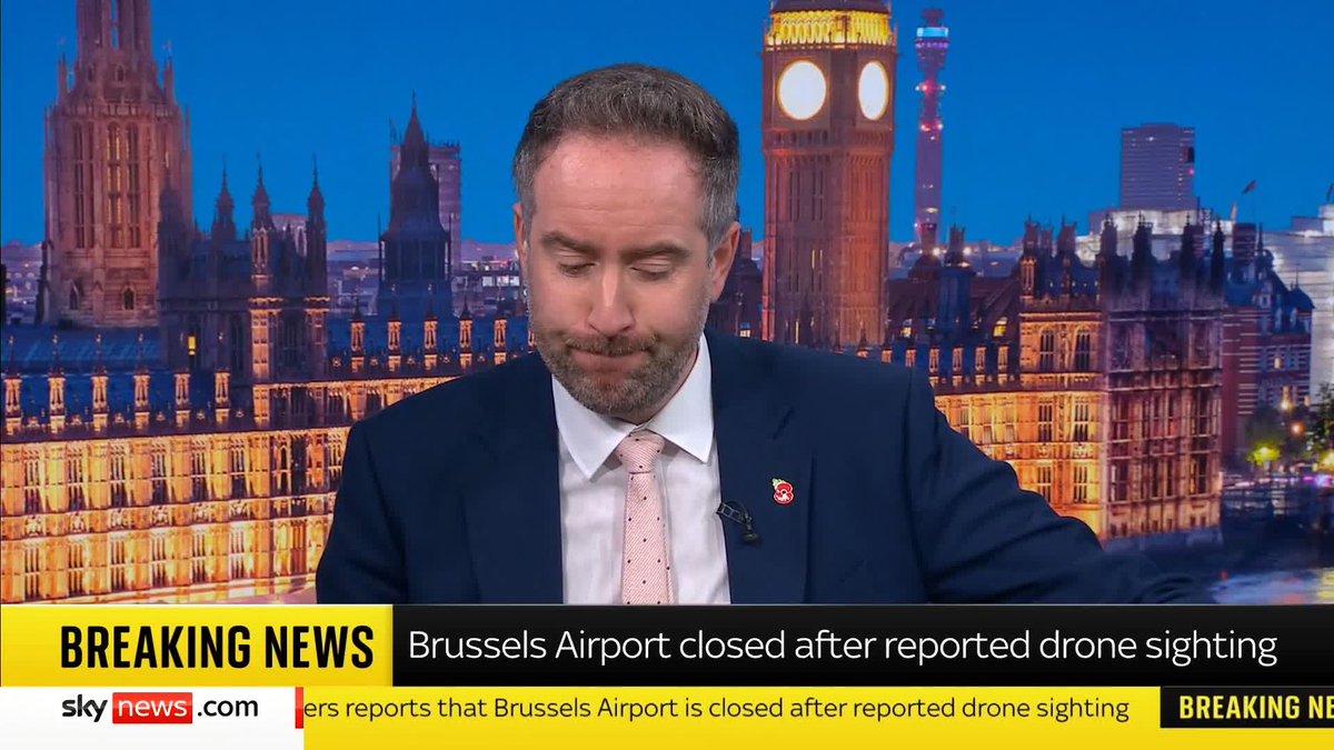 BREAKING: Brussels Airport has been closed tonight after reported drone sightings in the area. 📺 Sky 501, Virgin 602, Freeview 233 and YouTube