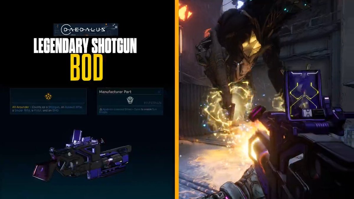 Is it a shotgun? Is it a sniper? Is it a pistol? 🤔 Yes. Complete this week's Wildcard Mission to earn the Legendary Daedalus Shotgun, the Bod, which features a unique ability that makes its damage count as a Shotgun, AR, Sniper, Pistol, &amp; SMG!