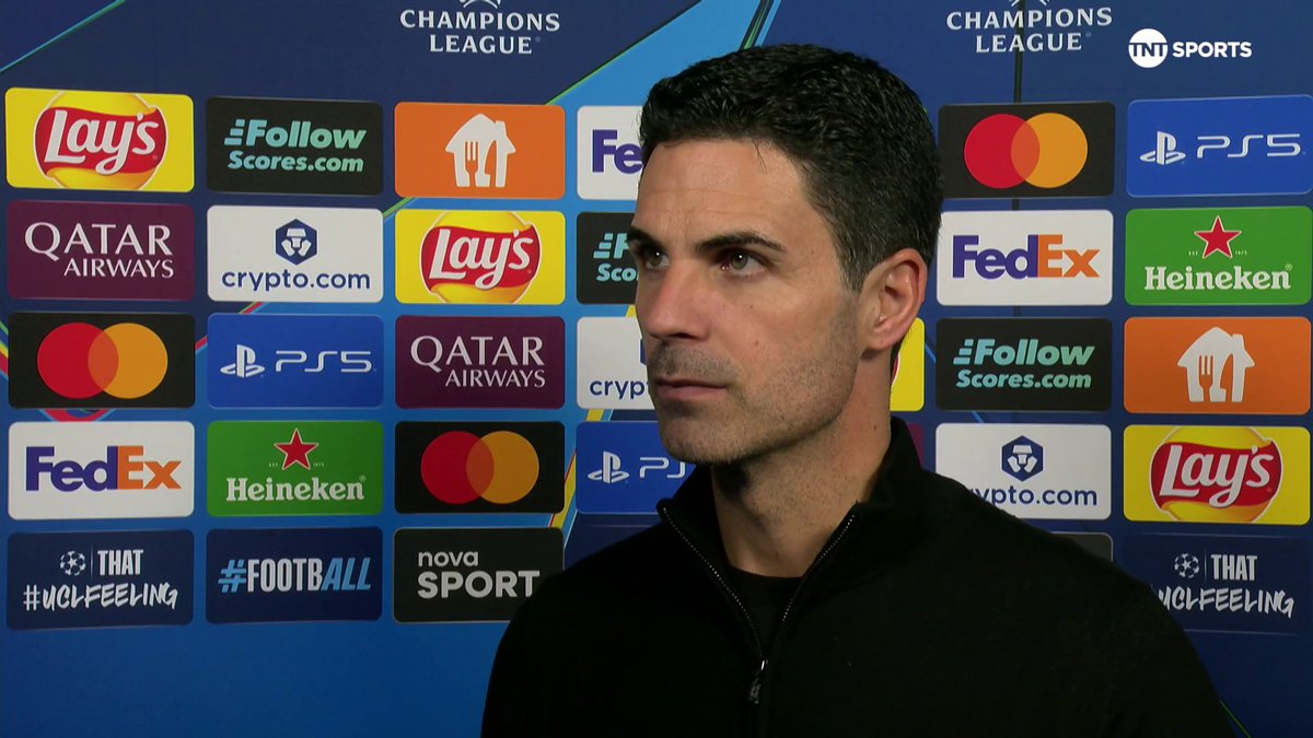 "It shows the consistency, the way we have dominated the defensive part of the game" 🧱 Mikel Arteta speaks to Danny Jamieson after his side's 3-0 win over Slavia Prague, a game that extended their clean sheet record, and saw Max Dowman become the youngest player in UCL history. TNT Sports & discovery+ UK