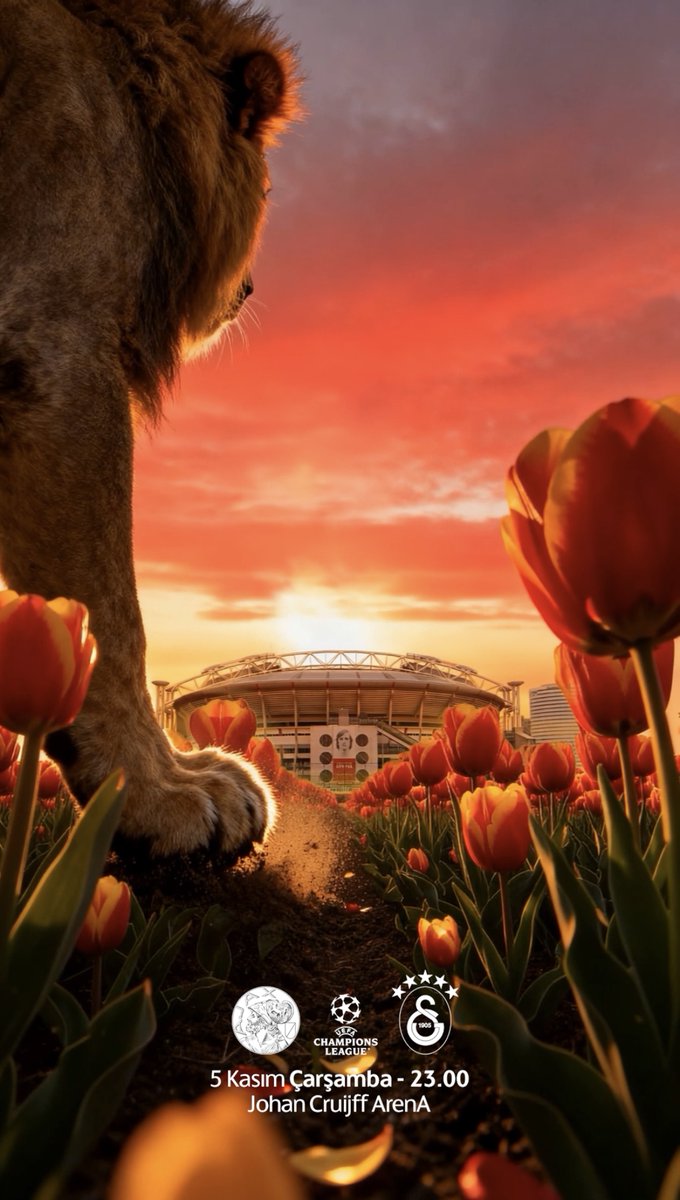 #BugünGünlerdenGALATASARAY 💪 🏆 UEFA Şampiyonlar Ligi 🗓️ 4. Hafta ⚽ Ajax 📆 05.11.2025 ⏰ 23.00 🏟️ Johan Cruijff ArenA 📲 #AJAvGS #UCL