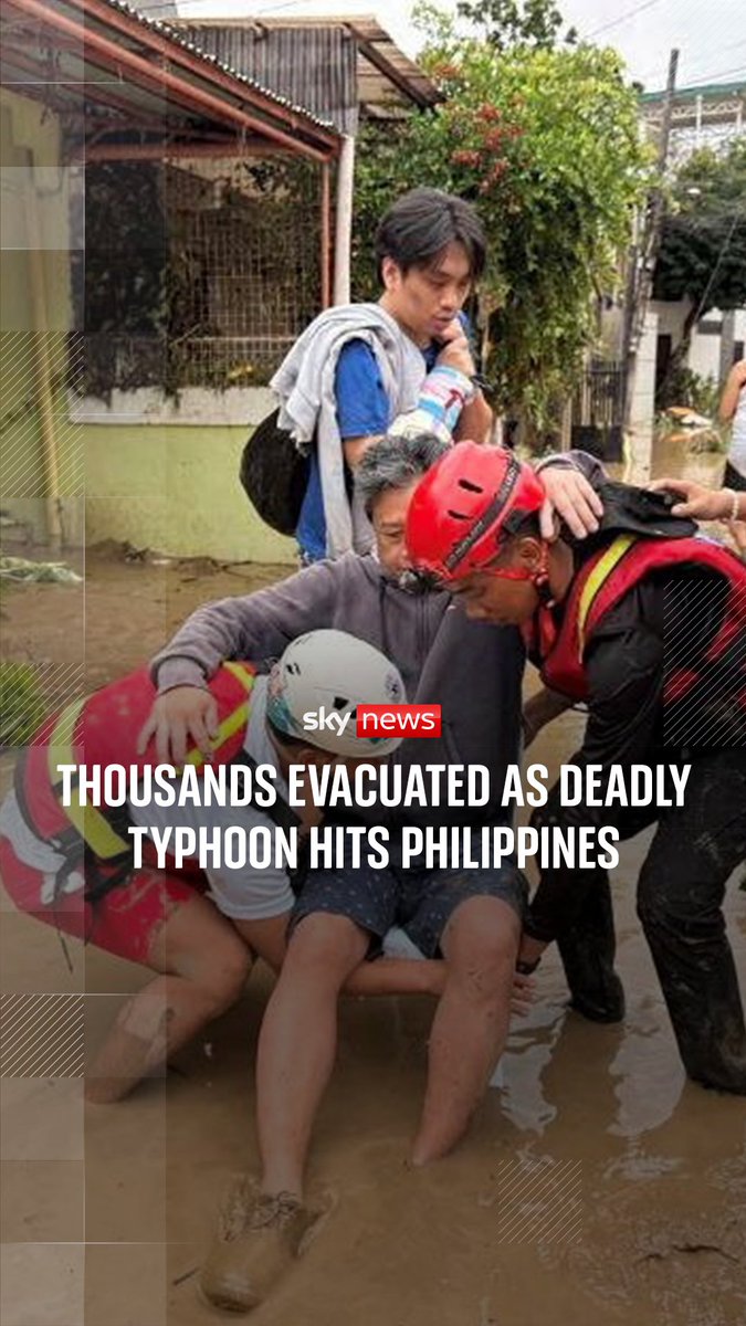 Rescue workers have helped evacuate residents in the Philippines after a deadly typhoon hit the country. At least 46 people have been killed in the storm, which has brought winds of up to 121mph. 🔗
