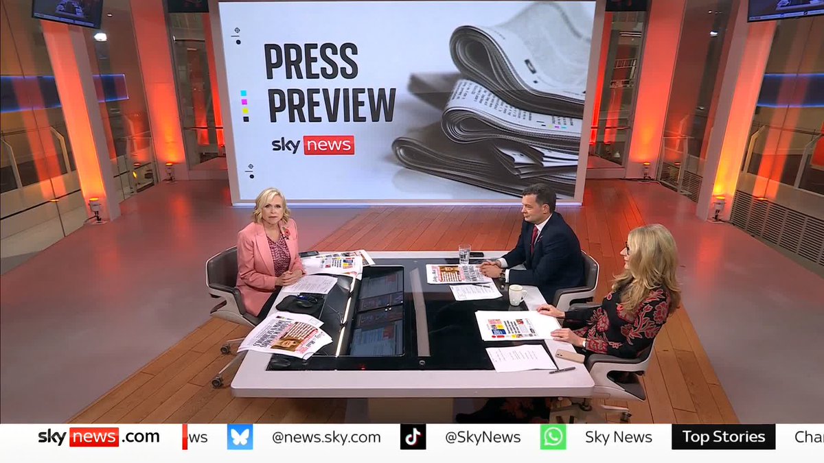What's on Tuesday's front pages? 📰 Sky's @AnnaBotting is joined by PR consultant Alex Deane and journalist and author Christina Patterson for a first look at tomorrow's top stories. #SkyPapers 👉 📺 Sky 501, Virgin 602 and Freeview 233