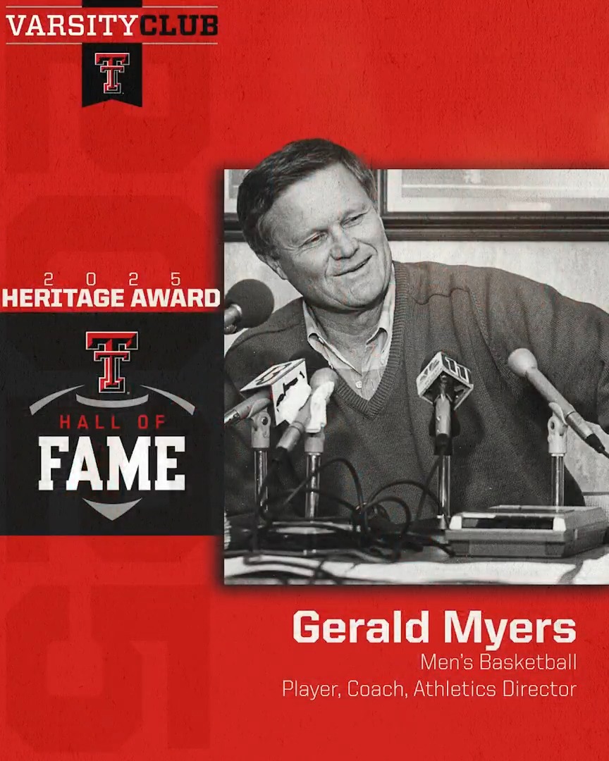As a student-athlete, coach, and athletics director, no one has given more to Texas Tech Athletics. We're proud to honor Gerald Myers as the ninth recipient of the Heritage Award this Hall of Fame weekend!