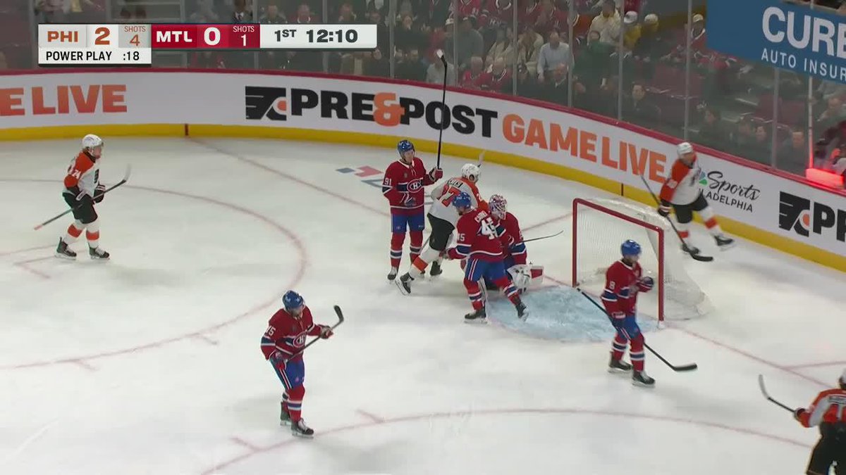 The Flyers coming out HOT & HEAVY on the Habs with a 3-0 start in the first 10 minutes 😳