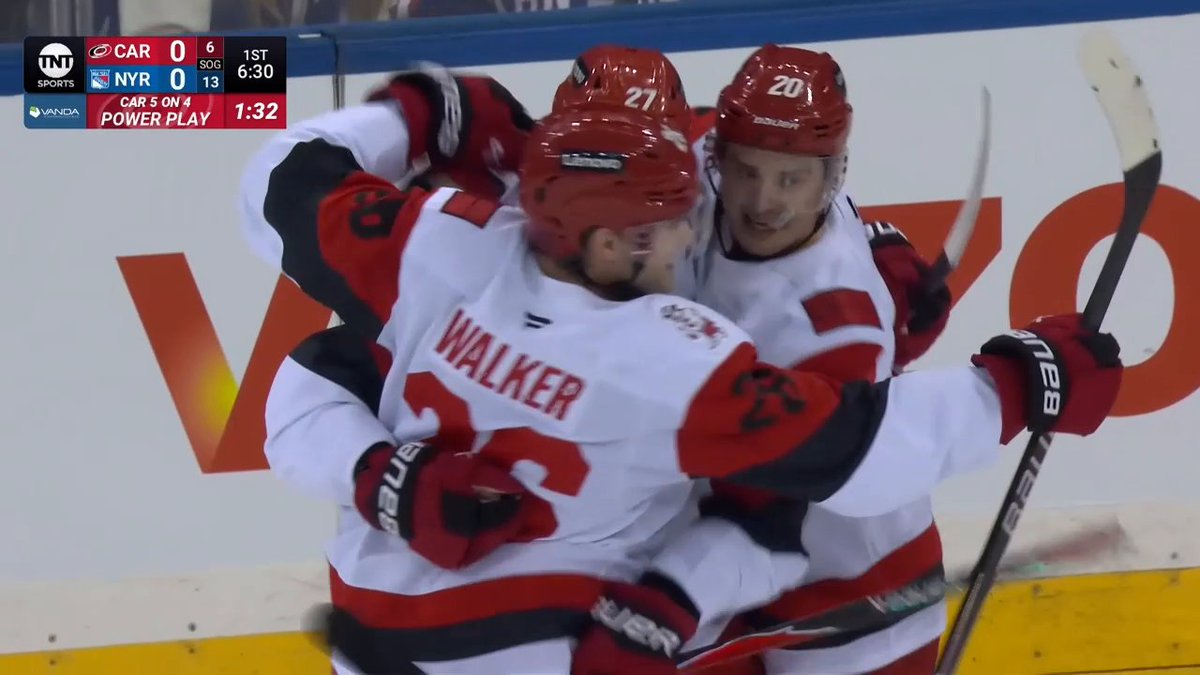 NIKOLAJ EHLERS 🎯 He's got his first with the Carolina Hurricanes! 📺: NHLonTNT &amp; Actually HBO Max ➡️