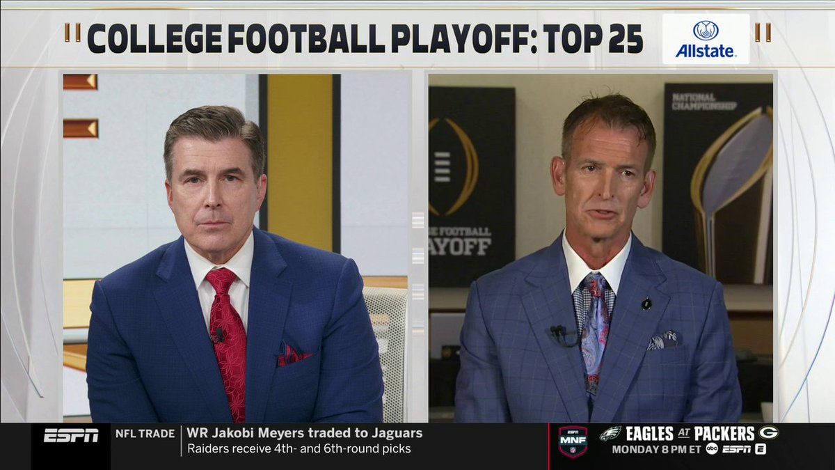 Mack Rhoades walks Rece Davis through the committee’s decisions following the first CFP Top 25 rankings reveal 🏈