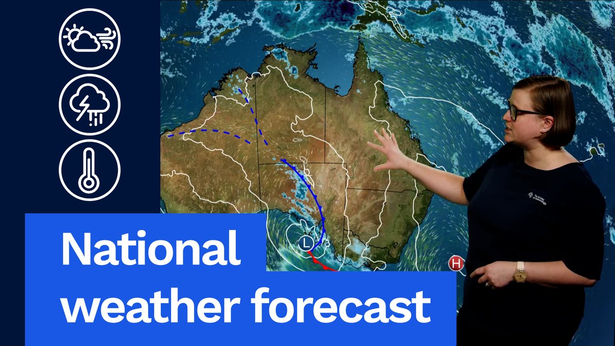 National Weather Forecast: Storms moving across southern Australia, more settled elsewhere. Video current: 12:30pm AEDT 5 November 2025. Latest forecasts and warnings: or the BOM Weather app.