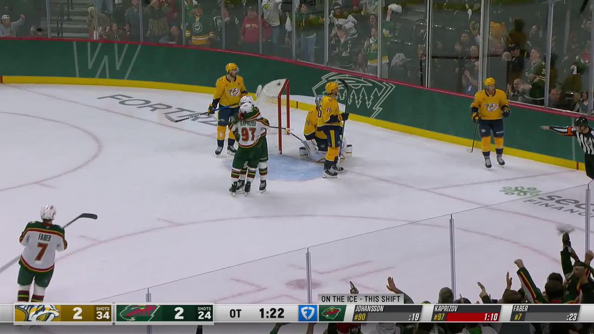 Wild win it in OT in quite the hilarious way after the net is dislodged 😂