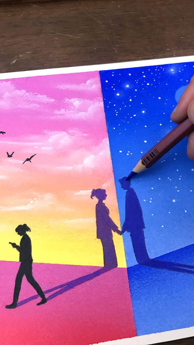 Drawing of a long distance love ❤️