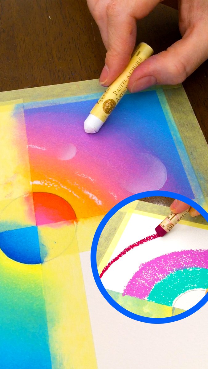 I'm drawing 4 skies with oil pastels 🎨