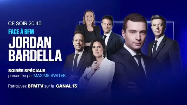 🔴 Face à BFM Jordan Bardella 🎙️ Soirée spéciale présentée par Maxime Switek 📌 Ce soir, 20H45 sur BFMTV #FaceaBFM
