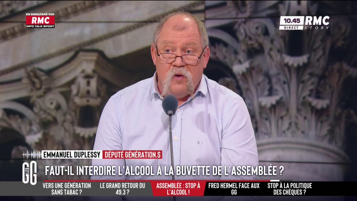 🏛️ Faut-il interdire l’alcool à la buvette de l’Assemblée ? 🗣️ Didier Giraud répond à Emmanuel Duplessy : "Vous voulez régir nos vies au point de nous dire à quelle heure on doit boire, à quelle heure on doit manger, quand est-ce qu'on a le droit de respirer ou de b*iser." #GGRMC