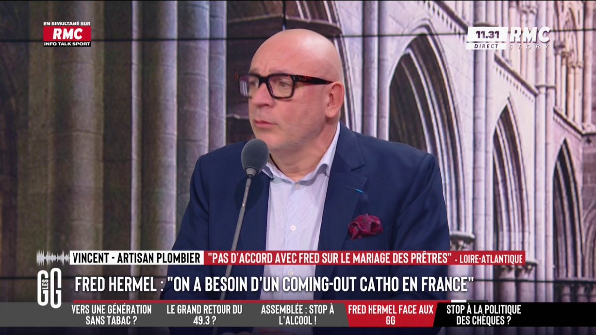 🎙️ frédéric hermel🇫🇷 : "Quand je partirai au ciel, je vais préférer avoir mes obsèques avec un prêtre marié avec une femme plutôt que pas de prêtre du tout. Si l'Église recule, c'est parce qu'il n'y a plus de prêtre." #GGRMC