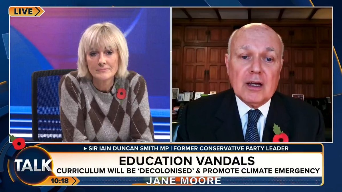 🚨Labour has been accused of "education vandalism" as Ministers plan to "decolonise" the curriculum, boost "diversity", and focus on "climate change". Sir Iain Duncan Smith MP: "It's transparent. This is all about kow-towing to the education and teaching unions." Jane Moore