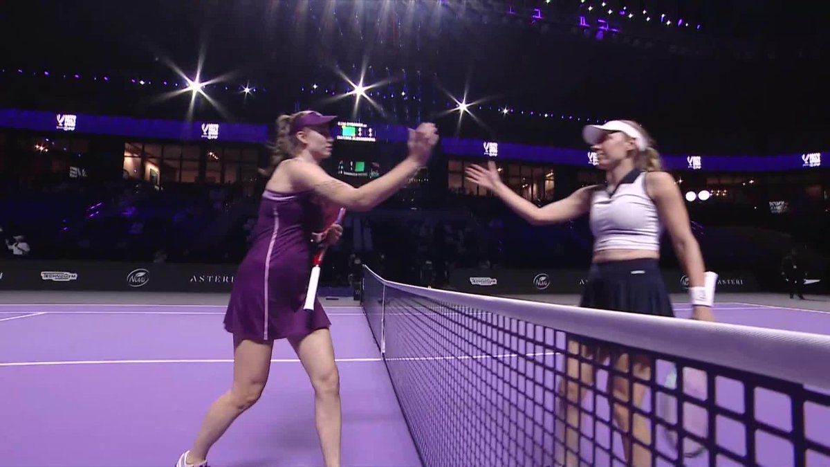 Undefeated in the Serena Williams Group! 👏 Elena Rybakina defeats Alexandrova in straight sets 6-4, 6-4. #WTAFinalsRiyadh