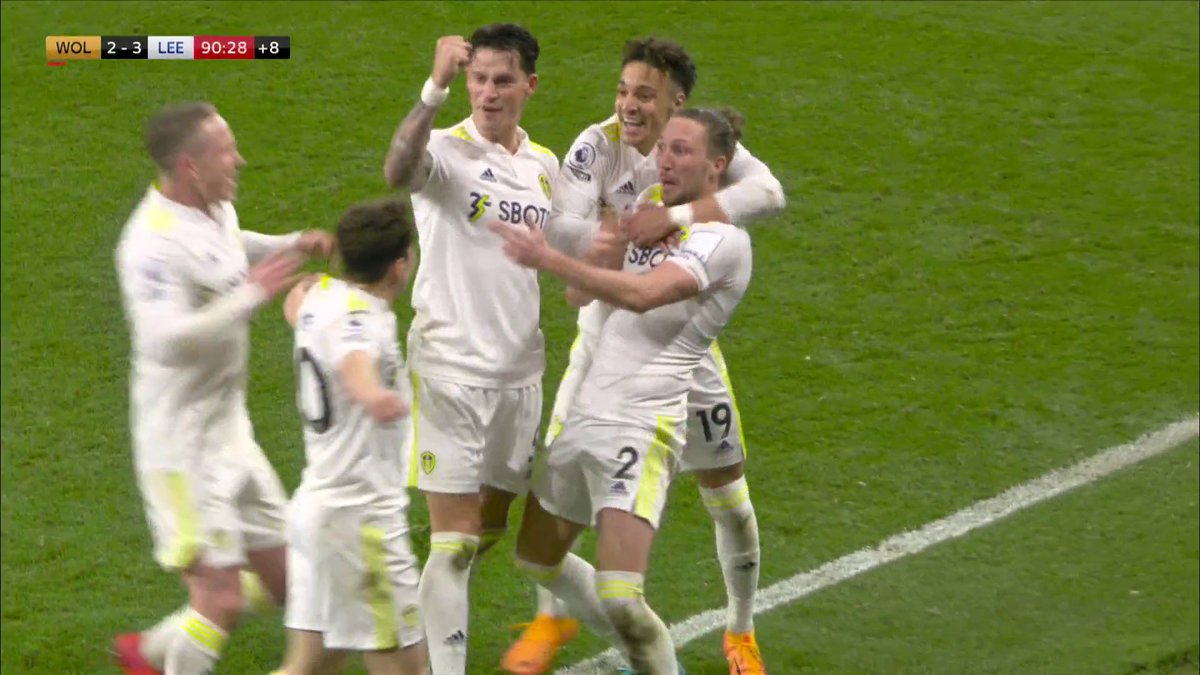 Pretty sure Luke Ayling pulled out the same celebration at Leicester last night as he did for Leeds back in 2022 when they recovered from 2-0 down to win with his goal in stoppage time. 😂