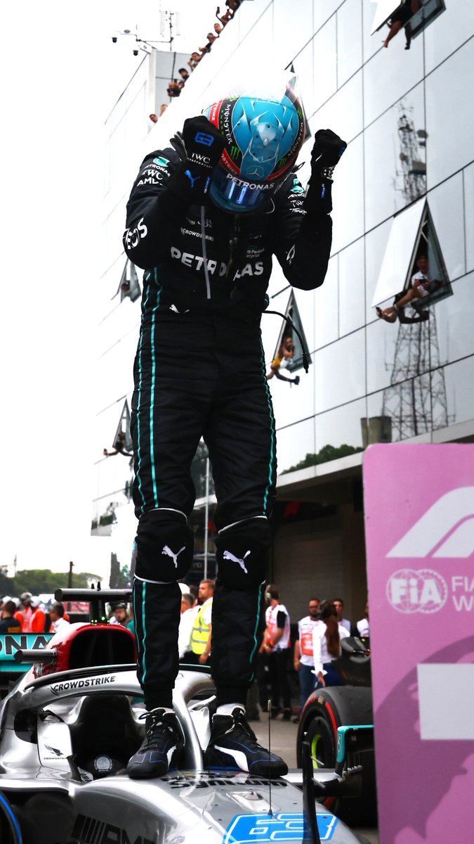 First win in F1 for George Russell 🏆 Fond memories from Brasil 2022